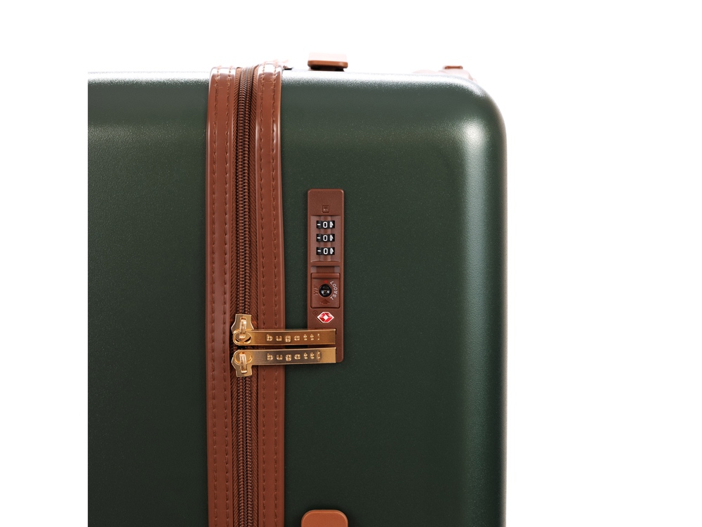 Чемодан BUGATTI АМЕЛИЯ | AMELIA, зеленый, поликарбонат / АБС-пластик, 50х29х76 см, 85 л
