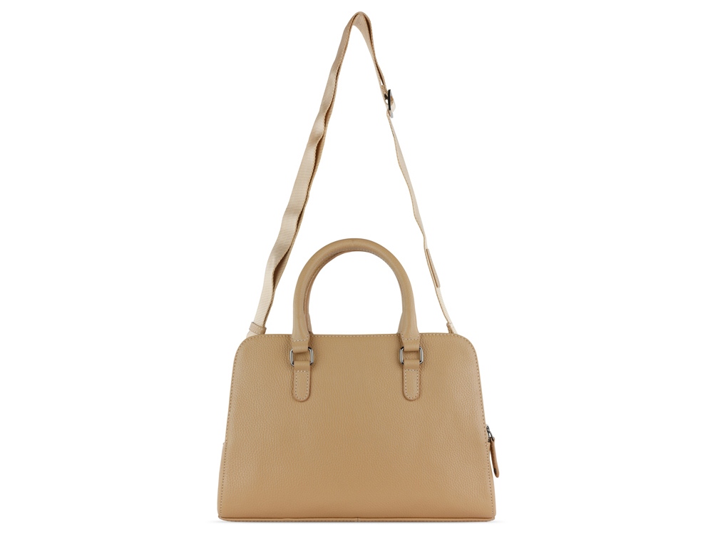 Сумка женская BUGATTI ЭЛЬЗА | ELSA, песочного цвета, воловья кожа/полиэстер, 32х13х22 см