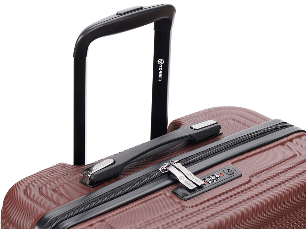 Чемодан TORBER ОНЕГА, бордовый, ABS-пластик, 79,5 х 51 х 29 см, 103 л