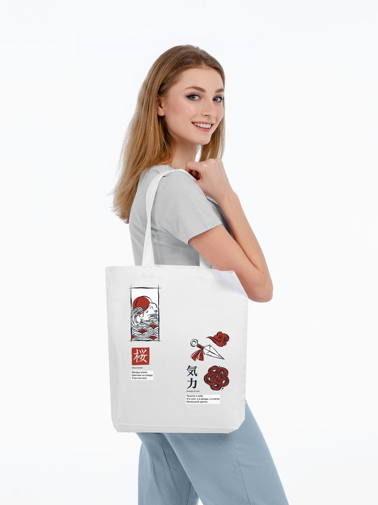 Холщовая сумка с термонаклейками «Кодекс самурая» с логотипом CoolColor | Print Logo