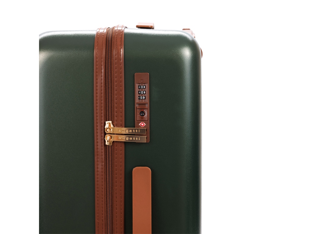 Чемодан BUGATTI АМЕЛИЯ | AMELIA, зеленый, поликарбонат / АБС-пластик, 42х24х67 см, 55 л