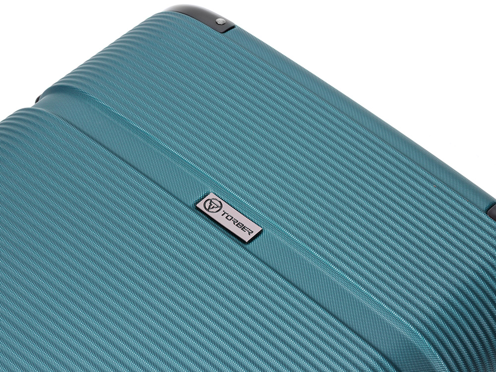 Чемодан TORBER ОНЕГА, зелёный, ABS-пластик, 59,5 х 39,5 х 24 см, 46 л