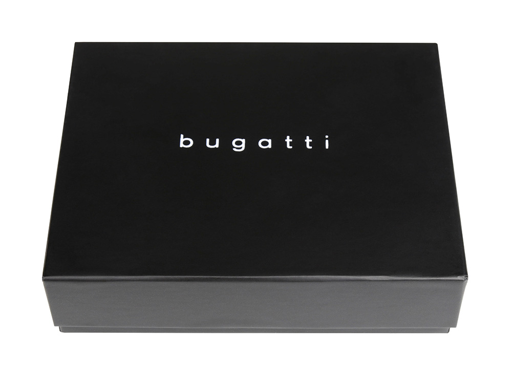 Портмоне для кредитных карт BUGATTI КОМЕТА | COMET, с защитой данных RFID, черное, натуральная воловья кожа, 10,2х0,2х8,2 см