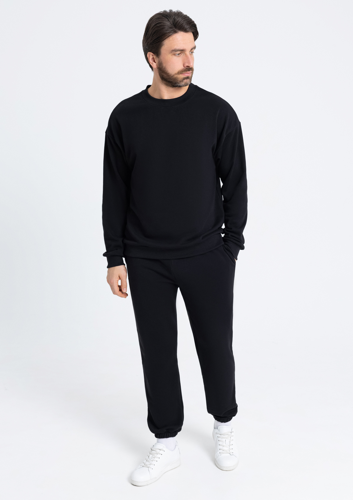 Свитшот унисекс STAN футер без начёса, 350, 96, Чёрный,  (20)  (56/XXXL)
