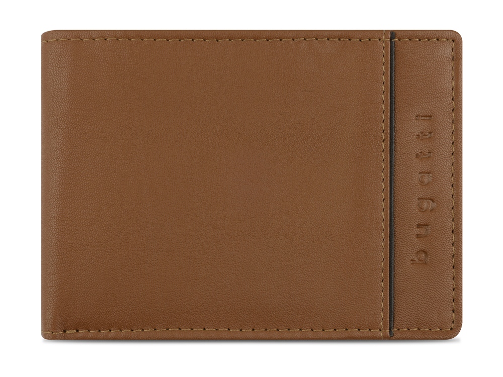 Портмоне BUGATTI БАНДА | BANDA, с защитой данных RFID, коньячного цвета, кожа козы/полиэстер, 12,5х2х9 см