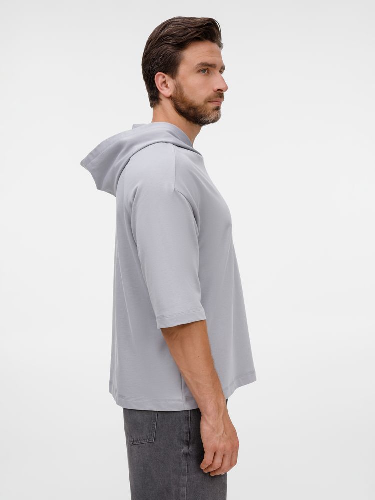 Футболка оверсайз унисекс с капюшоном Neofit, светло-серая, размер M/L