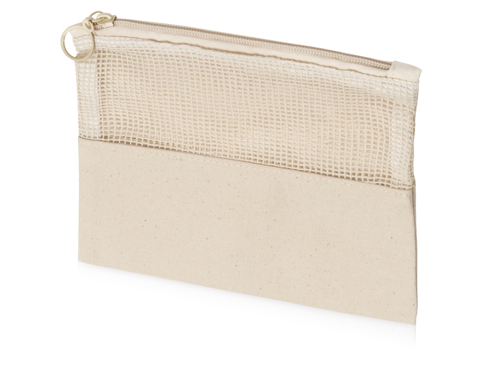 Косметичка Mesh хлопковая с сетчатой вставкой с логотипом  | Print Logo