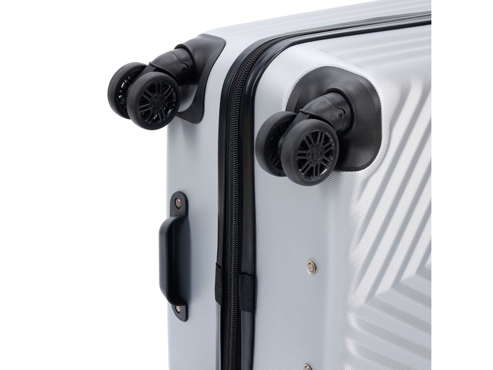 Чемодан TORBER ЛАМА, серебристый, ABS-пластик, 43 х 25,5 х 67 см, 62 л