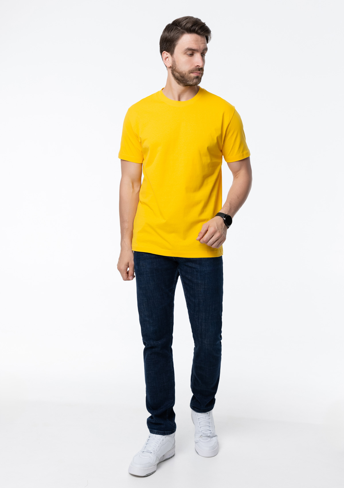 Футболка унисекс STAN, хлопок 150, 51, Жёлтый,  (12/1)  (54/XXL)