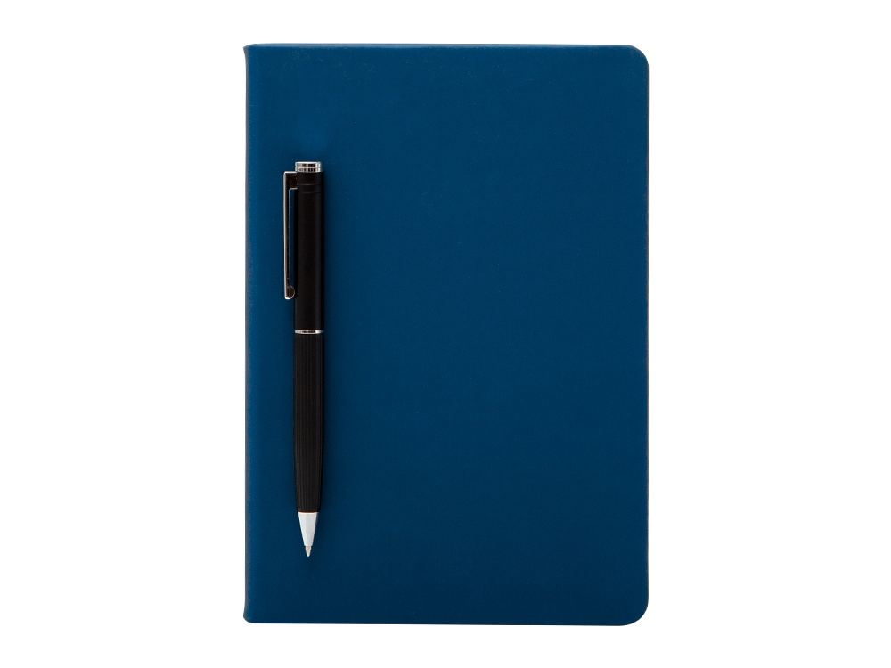 Бизнес-блокнот С3 софт-тач с магнитом, твердая обложка, 128 листов, синий
