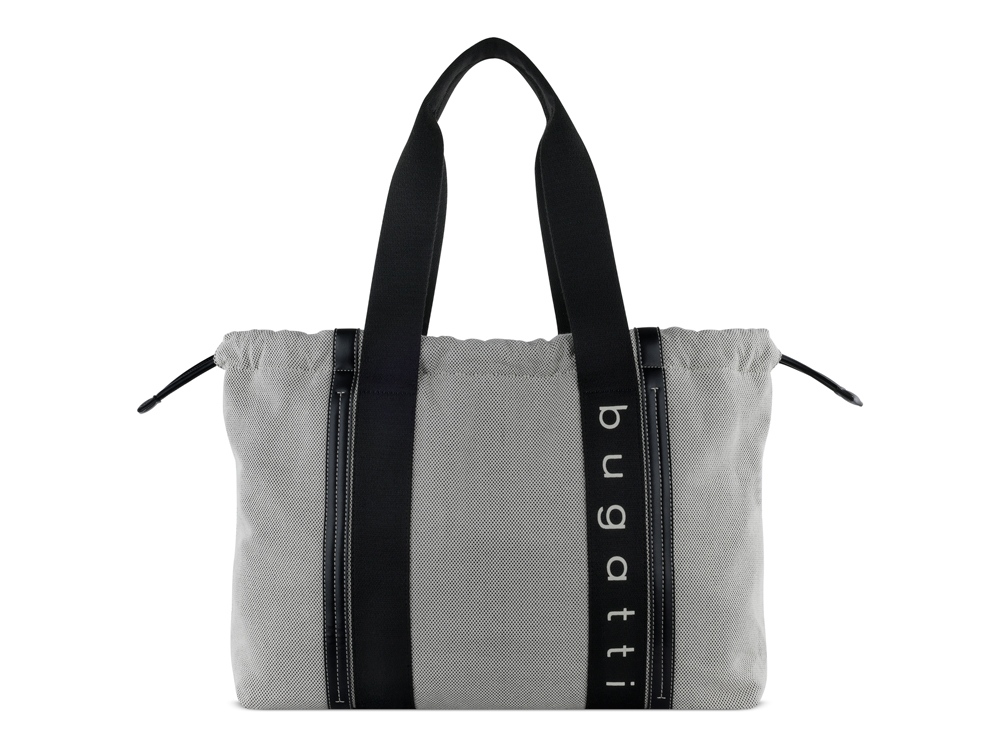 Сумка-шоппер женская BUGATTI АМБРА | AMBRA, серо-черный цвет, хлопок/полиэстер, 45х10х34 см