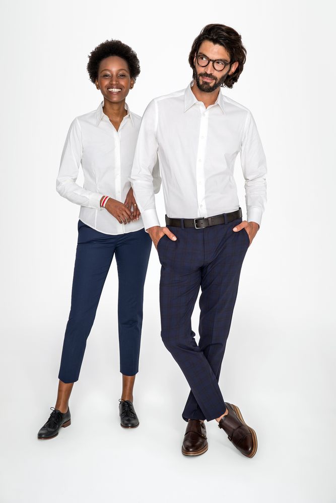 Рубашка женская с длинным рукавом Eden 140 черная фото на сай е Print Logo.