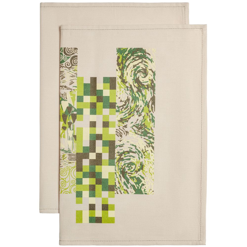 Набор кухонных полотенец «Искусство камуфляжа» — пример нанесения логотипа (Принтэссенция) | Print Logo