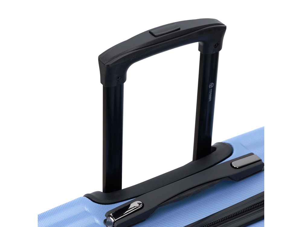 Чемодан TORBER ЛАМА, синий, ABS-пластик, 49 х 29,5 х 77 см, 92 л