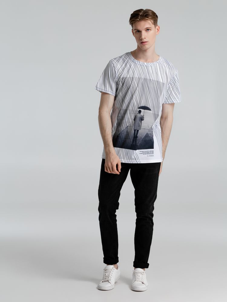 Футболка «Дождь» — пример нанесения логотипа (Ловец слов) | Print Logo