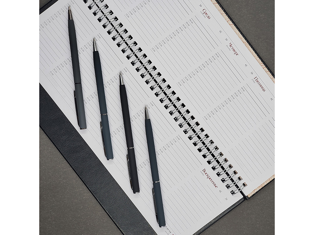 Ручка шариковая автоматическая BrunoVisconti® PALERMO цвет корпуса сине-черный, soft-touch, 0.7 мм