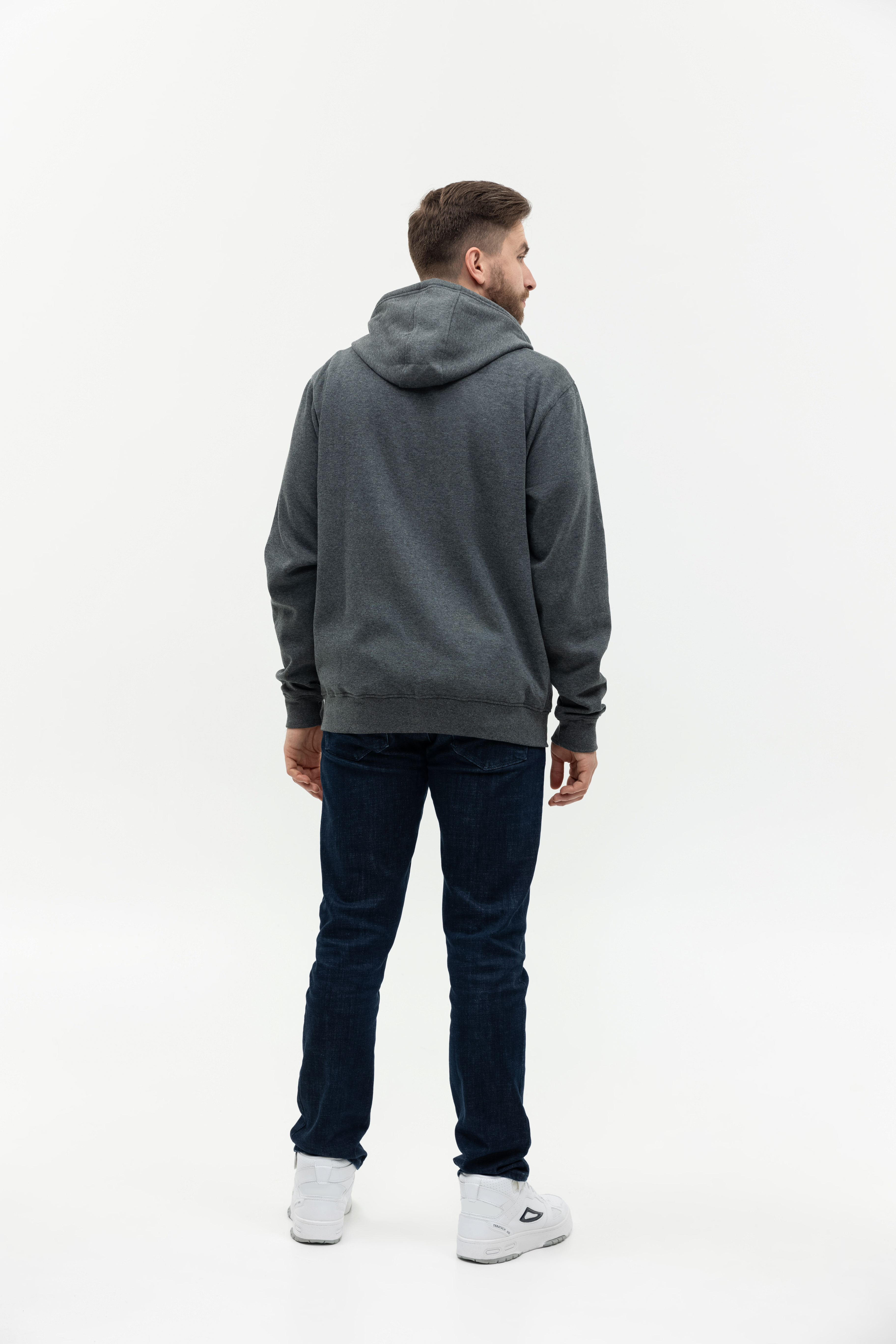 Толстовка мужская STAN с капюшоном на молнии футер с начёсом 280, 17, Тёмный меланж,  (60/1)  (52/XL)