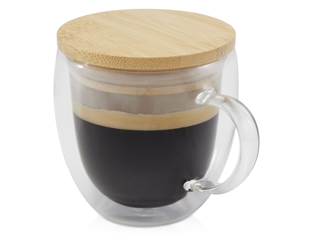 Кружка с бамбуковой крышкой Lenora с логотипом Seasons | Print Logo