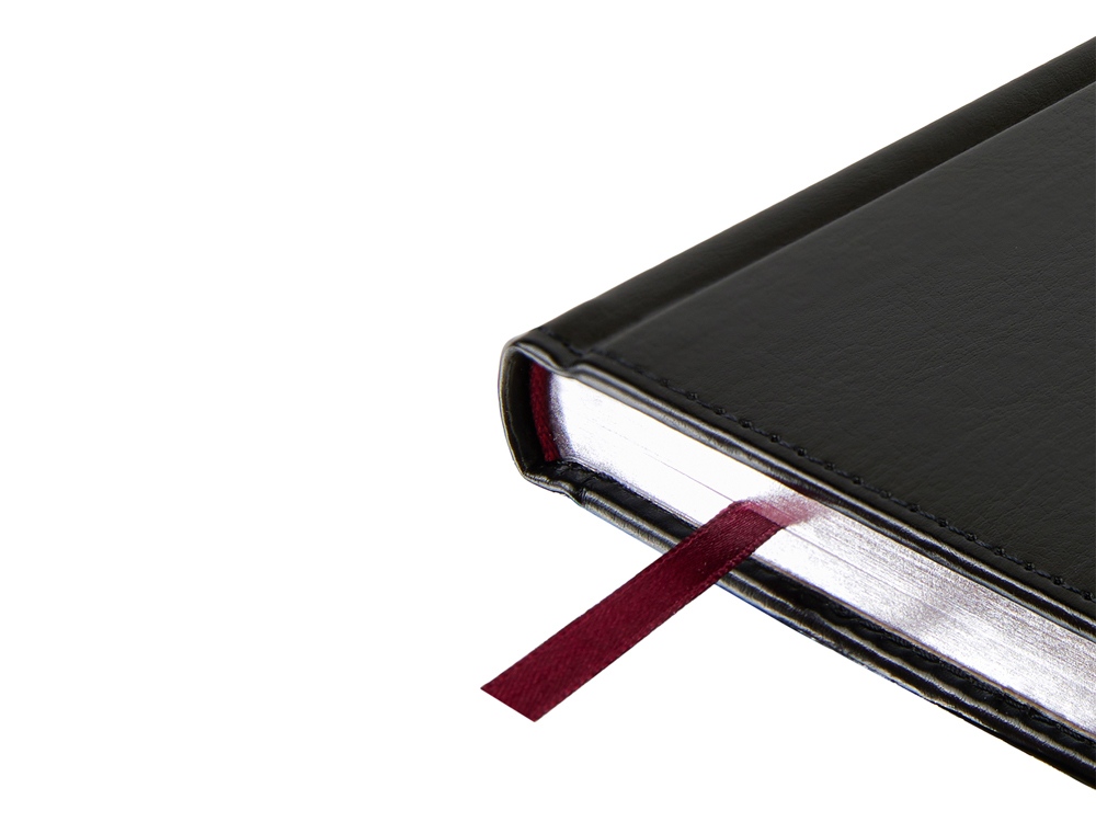 Ежедневник недатированный А5 Sidney Nebraska, черный (серебряный обрез, серебряные уголки)