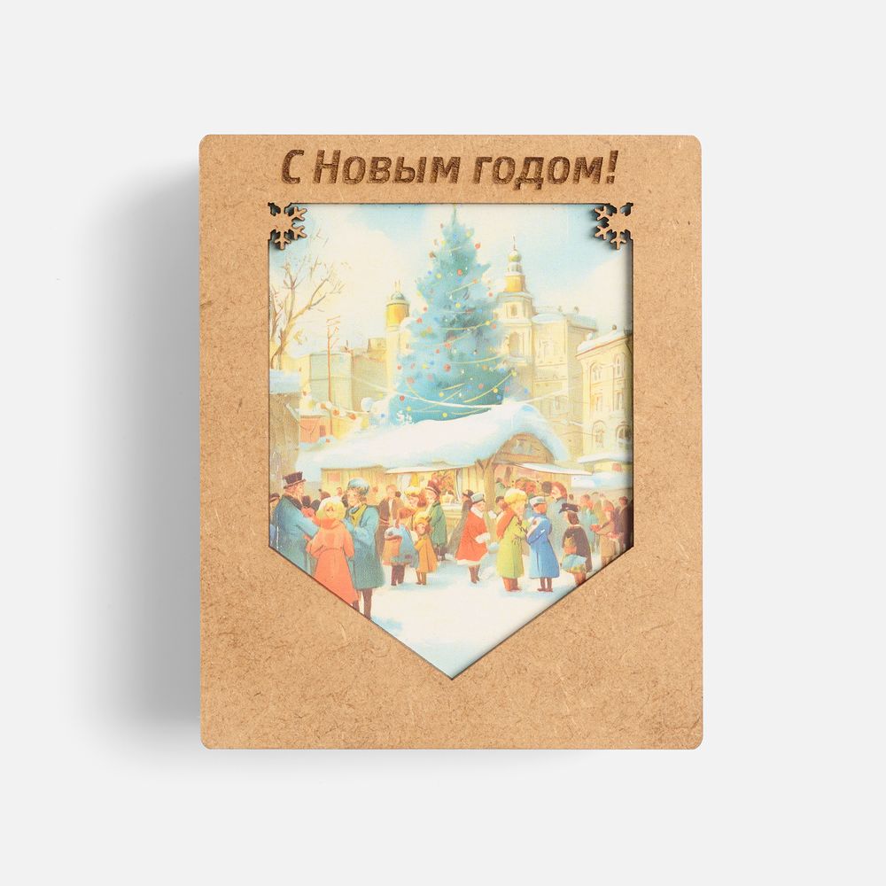 Деревянные флажки «Праздничные мотивы» — пример нанесения логотипа (сделано в России) | Print Logo