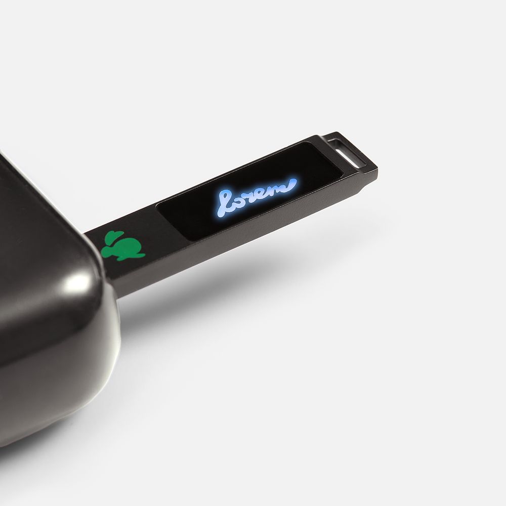 Флешка markBright Black с зеленой подсветкой