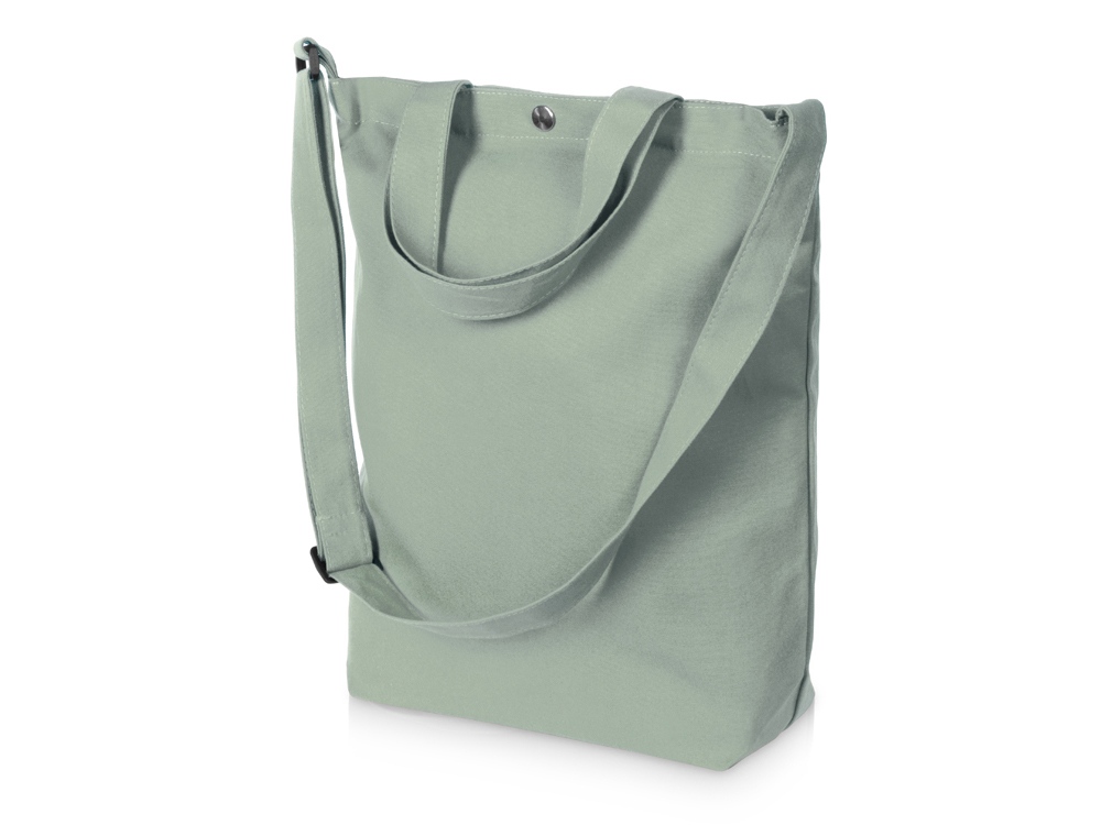 Сумка Helfer из хлопка на кнопке с регулирующейся лямкой, оливковый