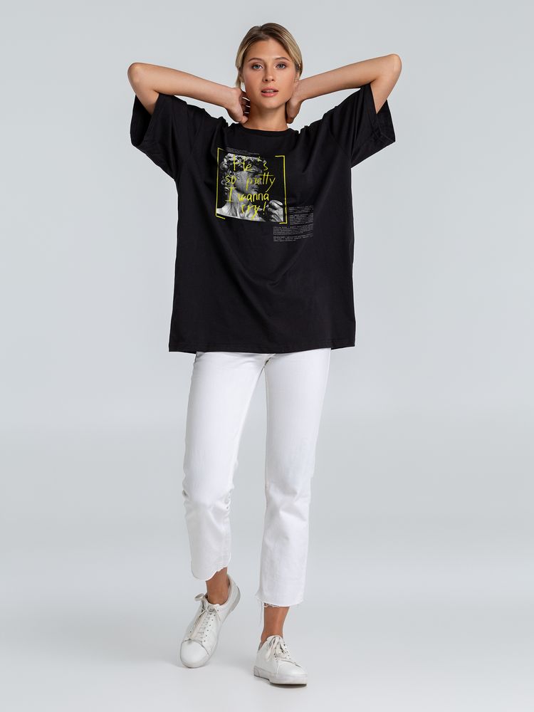 Футболка оверсайз «He is So Pretty. Давид» — пример нанесения логотипа (Соль) | Print Logo