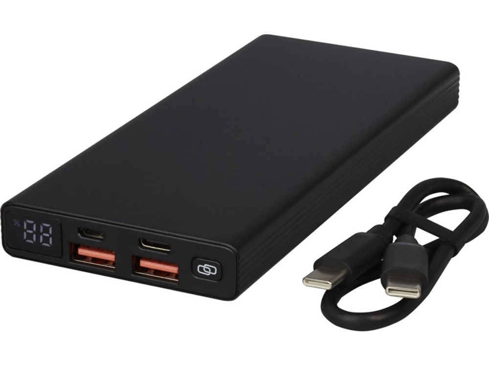 Алюминиевое портативное зарядное устройство Hybrid на 10 000 мАч и 22,5 Вт с PD, черный