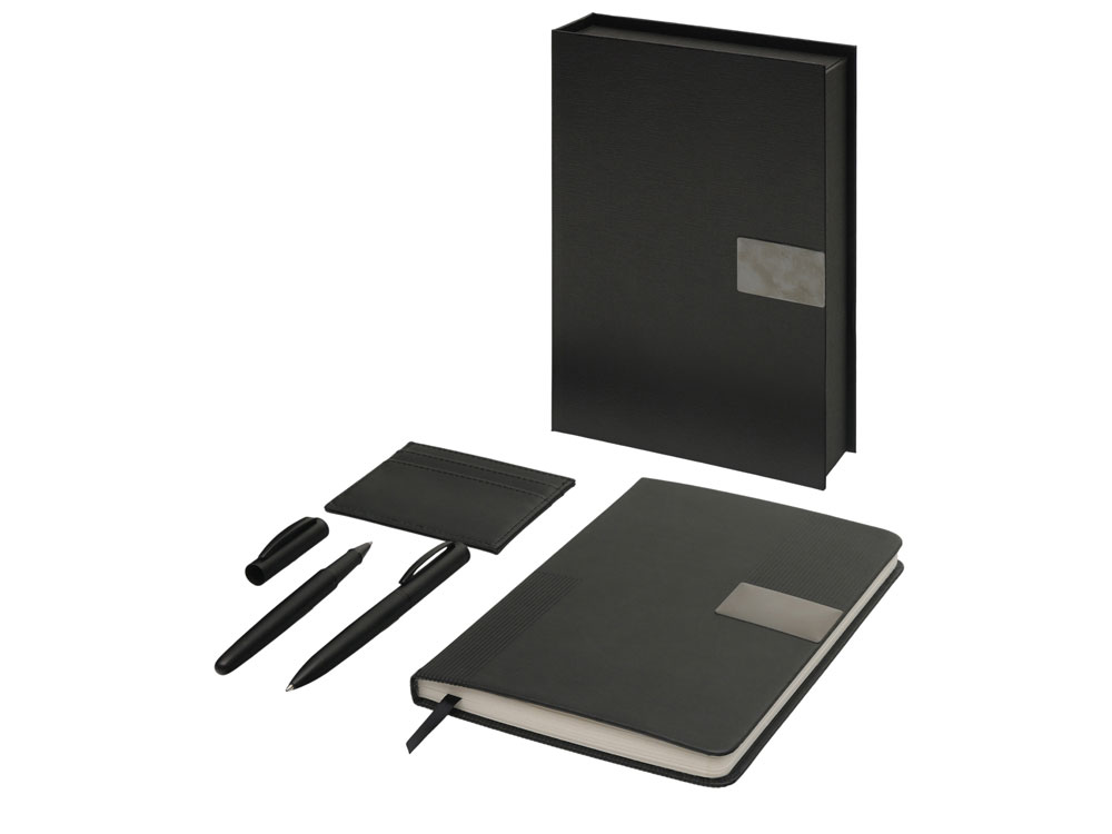 Подарочный набор Goethe с блокнотом А5, 2-мя ручками и картхолдером с логотипом Lettertone | Print Logo
