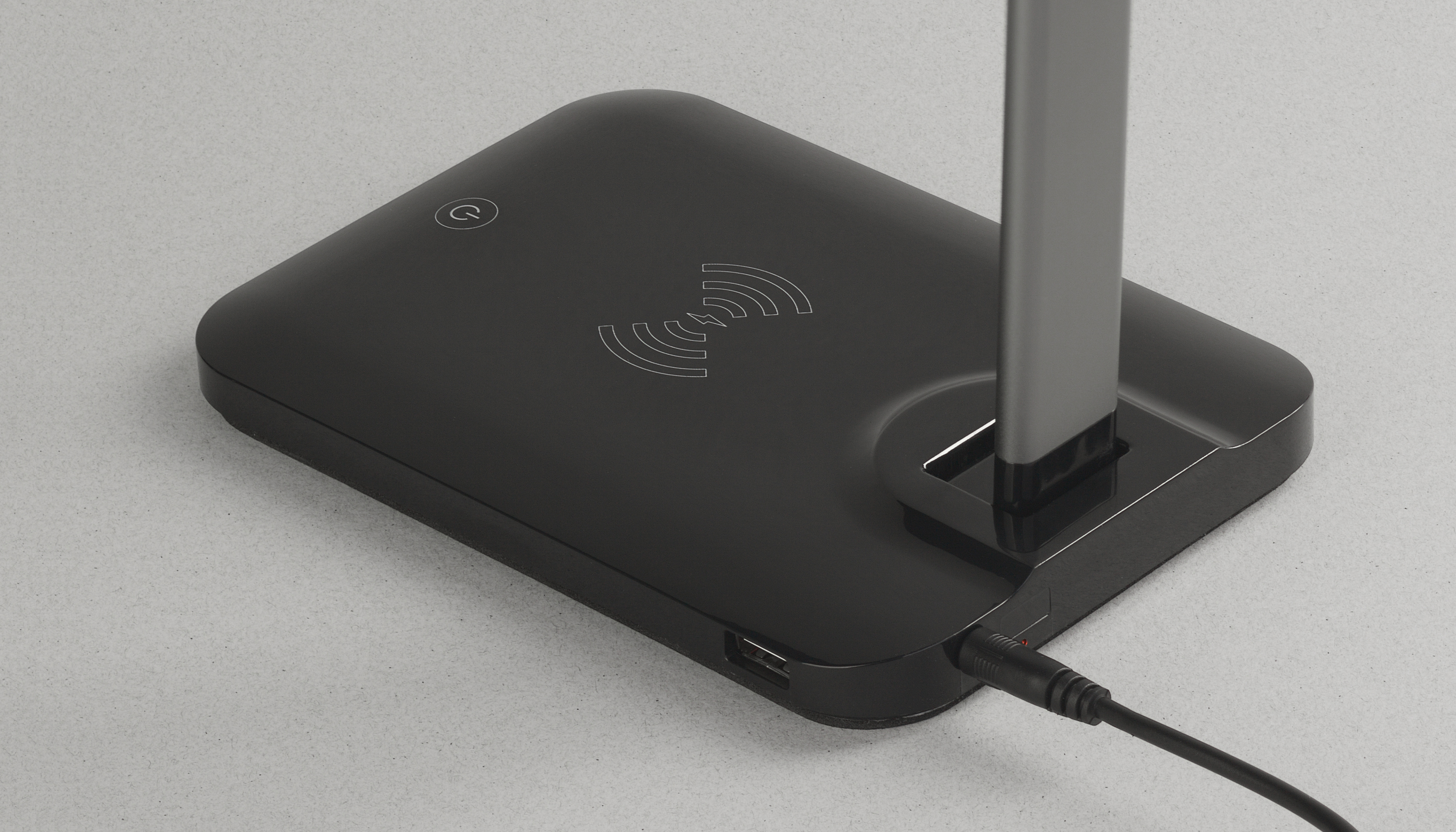 Лампа с беспроводным зарядным устройством "High Light", черный