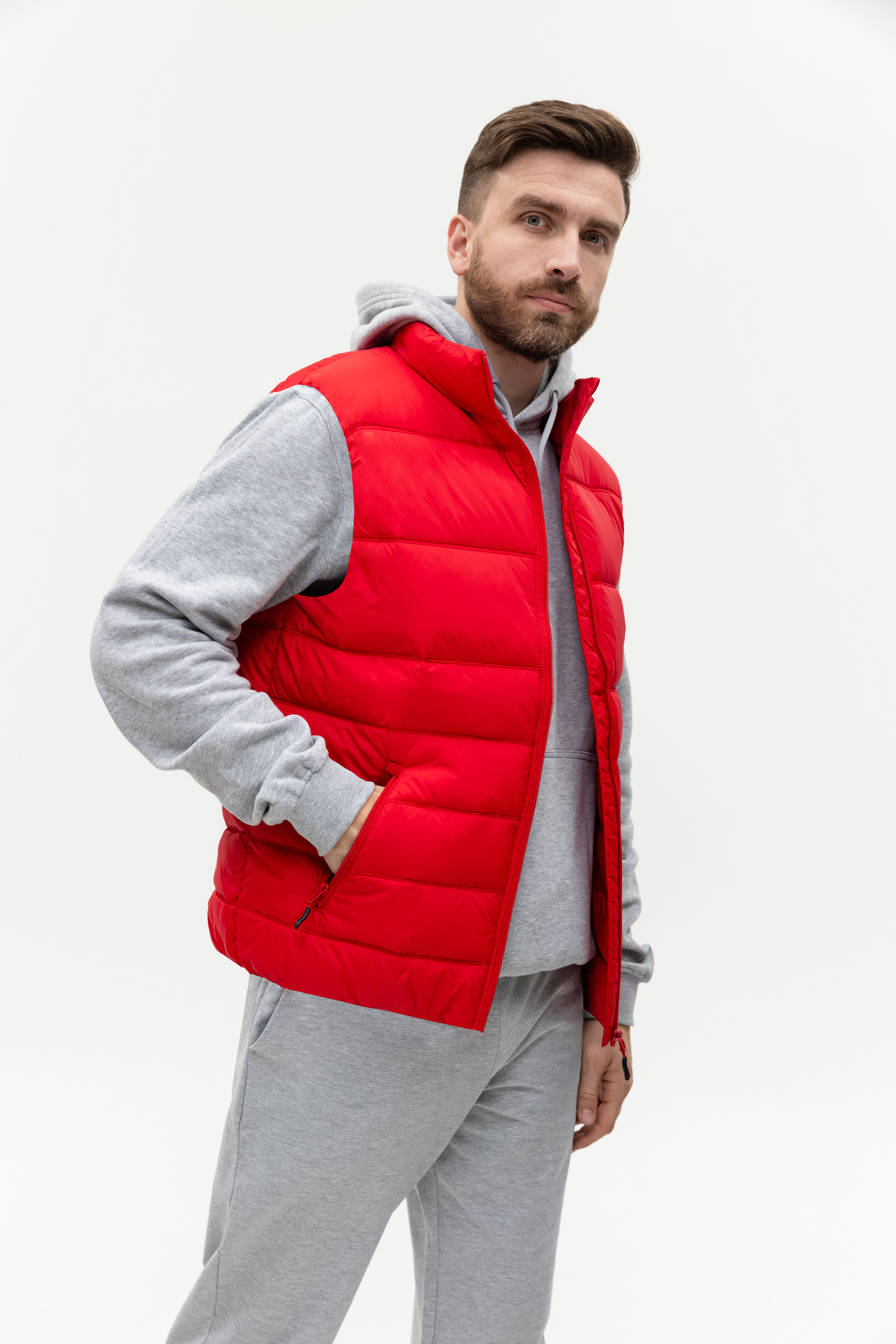 Жилет мужской STAN утепленный таффета 210T,65, 82, Красный,  (14)  (48/M)