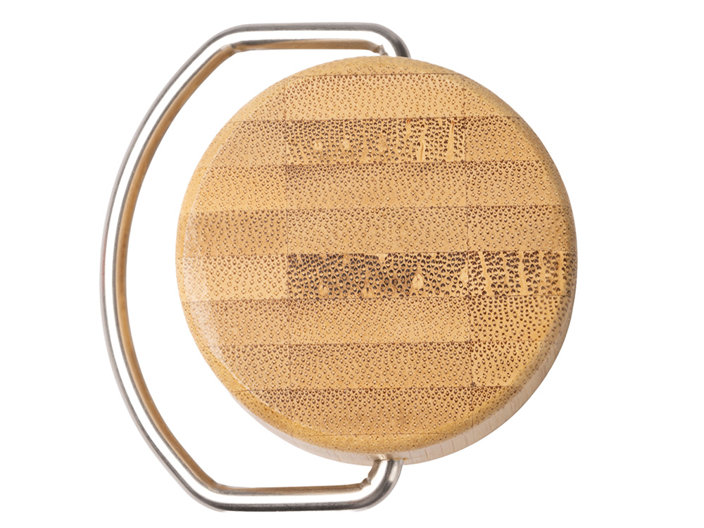 Термобутылка Нобук из переработанной нержавеющей стали, с бамбуковой крышкой, белый