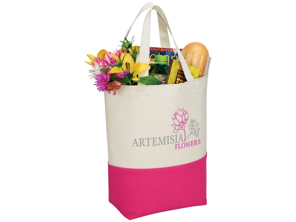 Сумка хлопковая Colour Pop, натуральный/фуксия