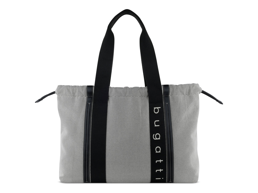 Сумка-шоппер женская BUGATTI АМБРА | AMBRA, серо-черный цвет, хлопок/полиэстер, 45х10х34 см