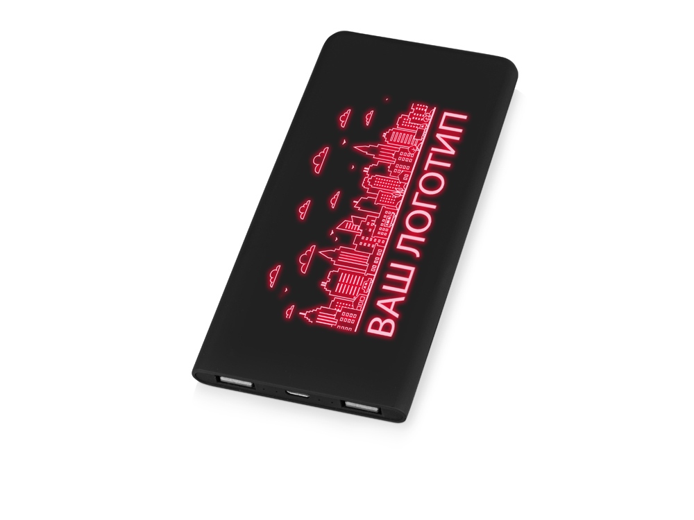 Внешний аккумулятор с подсветкой логотипа Faros, soft-touch, 4000 mAh с логотипом  | Print Logo