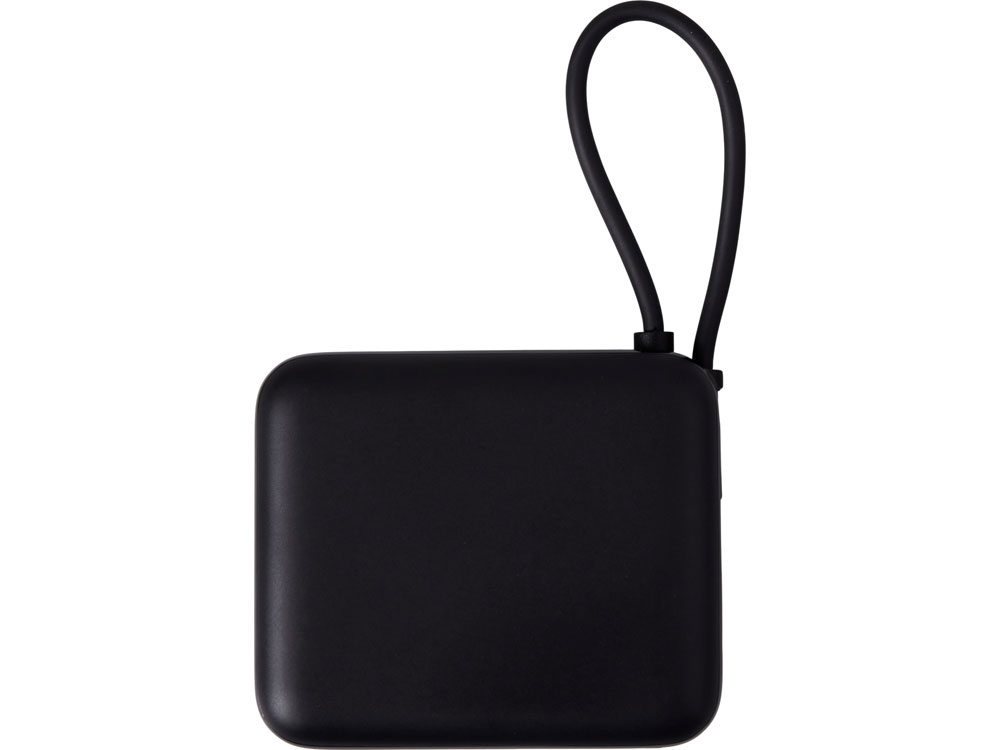 Внешний аккумулятор со встроенным кабелем Liri, QC/PD, 10000 мАч, черный