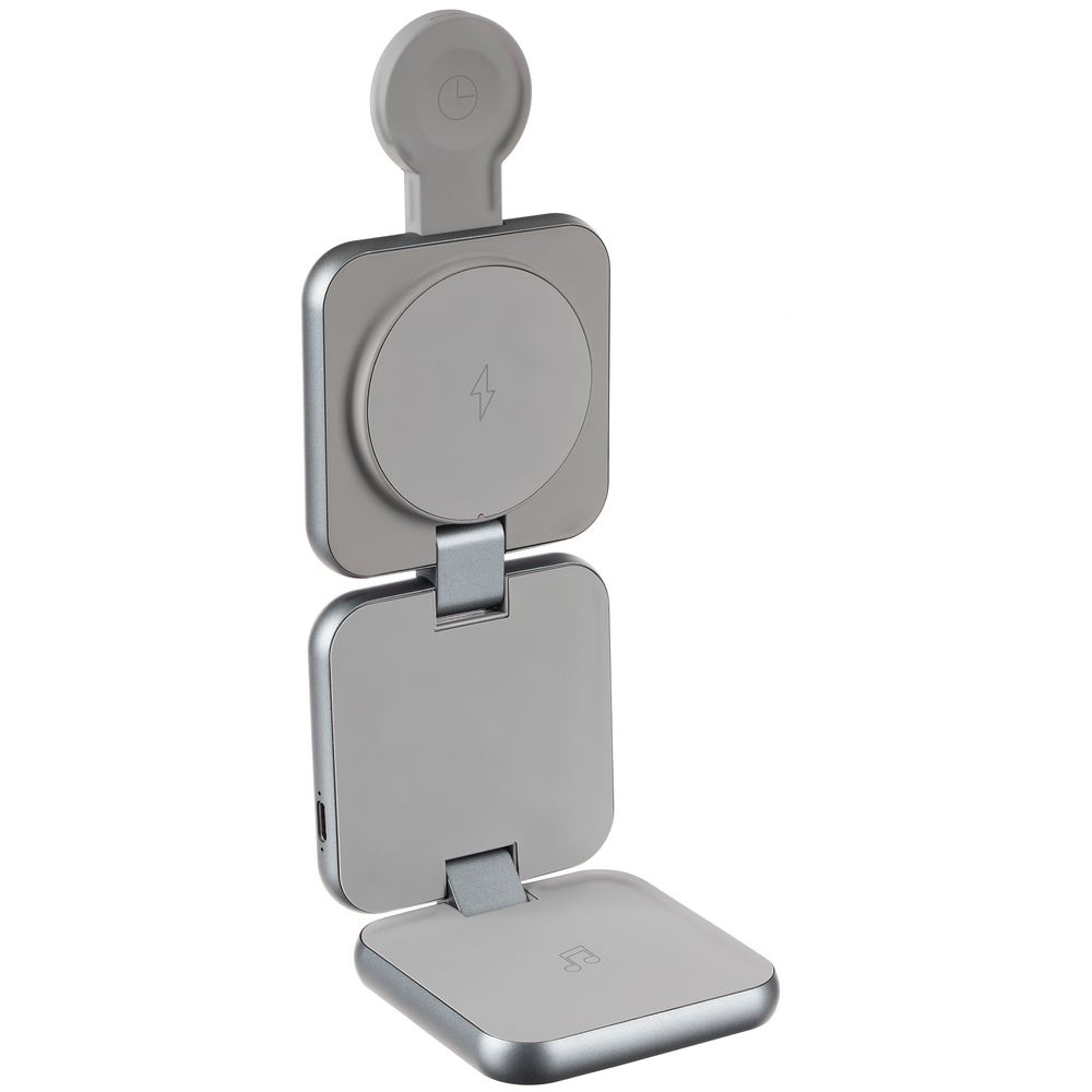 Складная станция беспроводной зарядки Terza — пример нанесения логотипа (Uniscend) | Print Logo