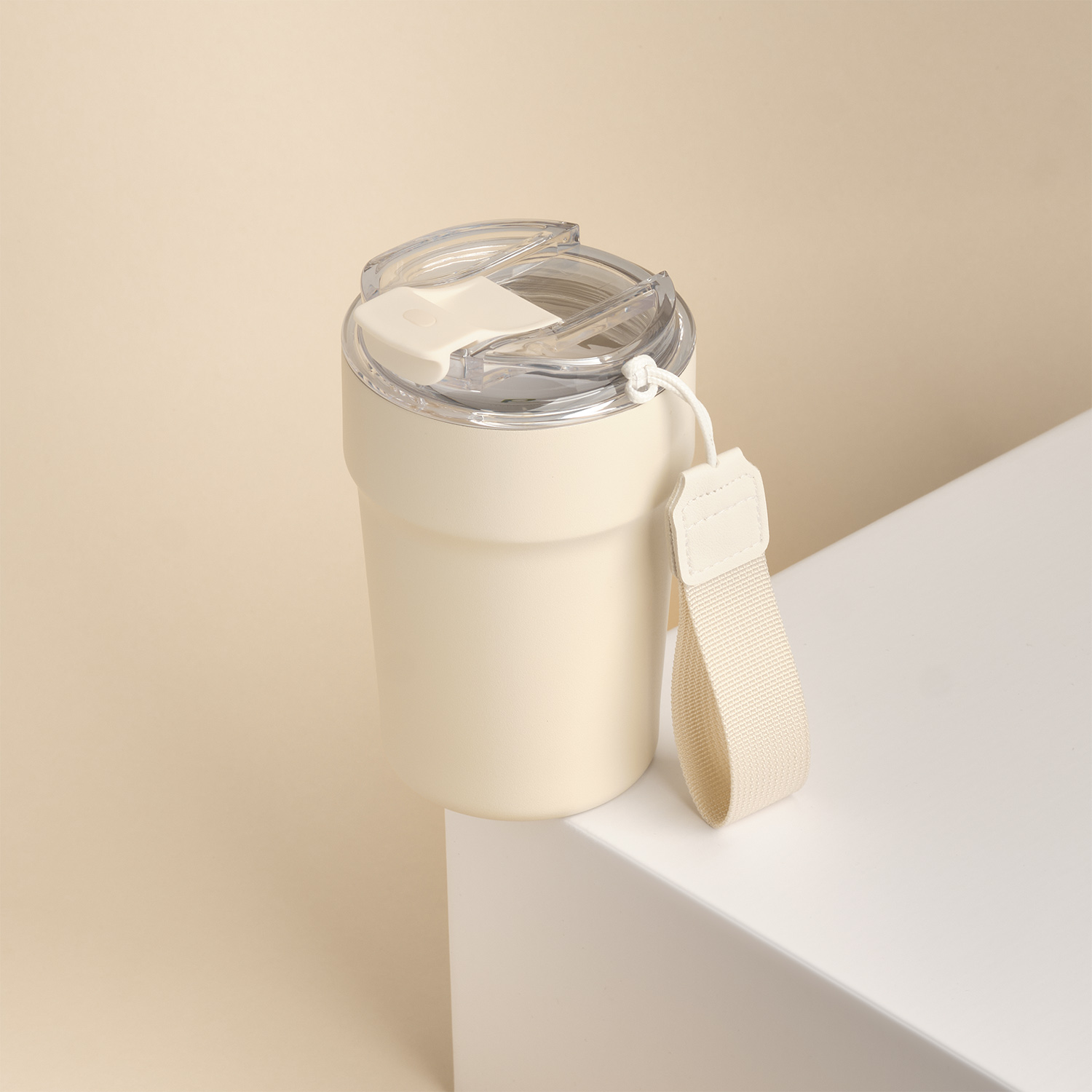 Термокружка вакуумная Монако (Monaco), бежевый