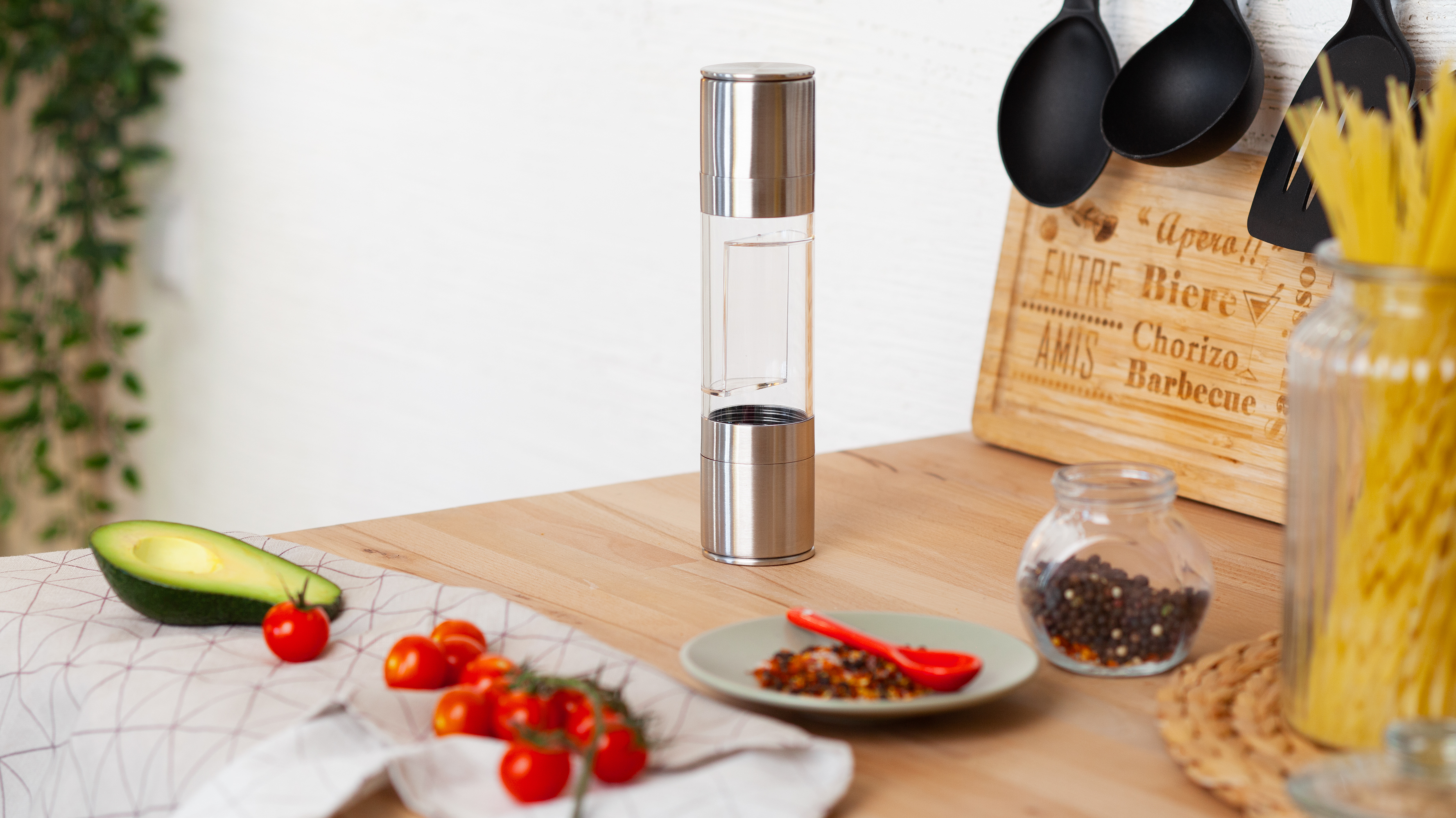 Мельница для специй "Spice flip" двойная, серебристый