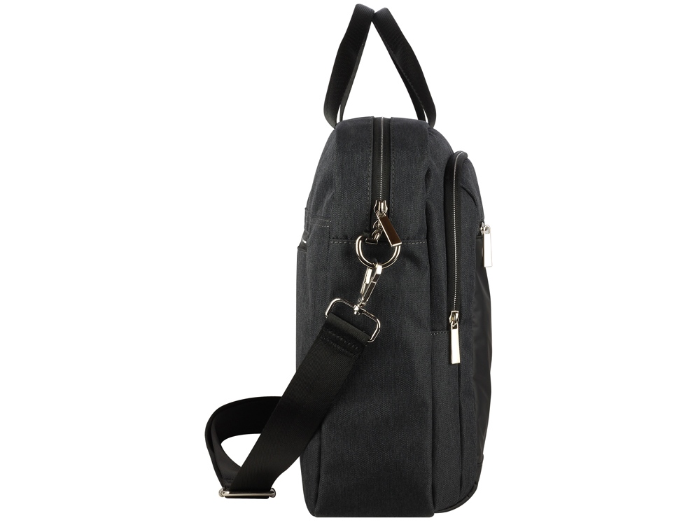 Портфель мужской BUGATTI СЕРА | SERA, антрацитовый, полиэстер, 40х11х34 см, 15 л