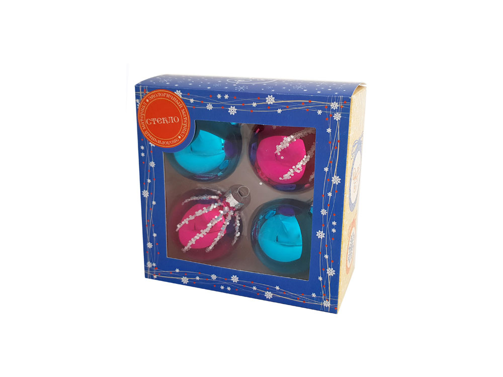 Набор ёлочных шаров Узоры с логотипом  | Print Logo