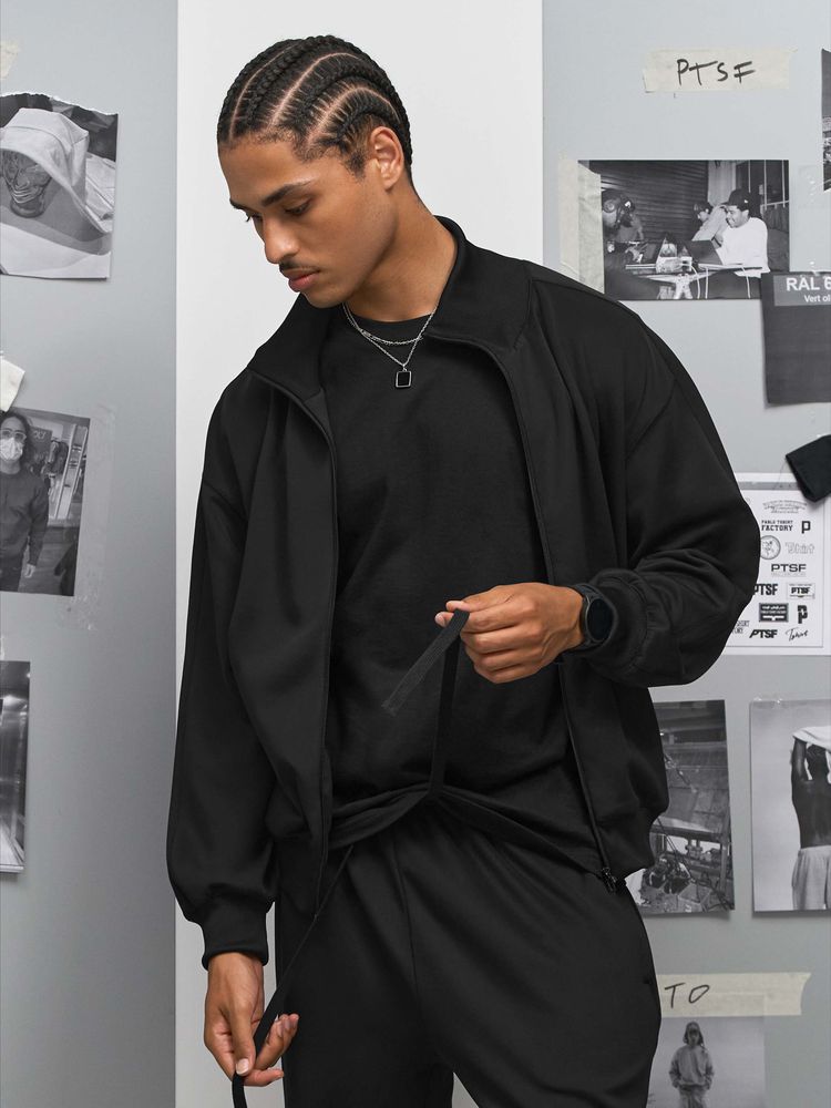 Куртка спортивная Junior, черная, размер XXL