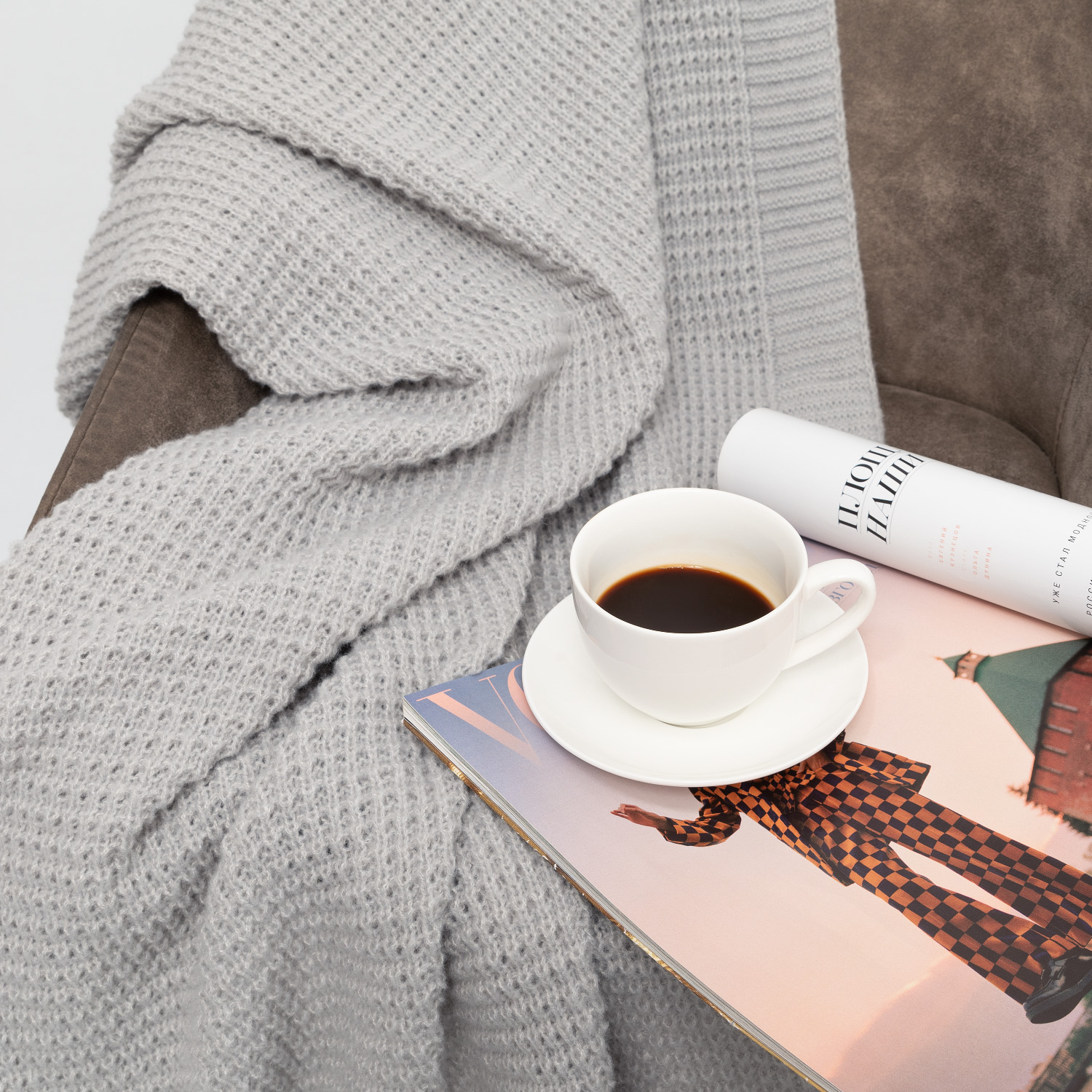 Плед Мальта Софт (Malta Soft) вязаный, 160*90 см, серый