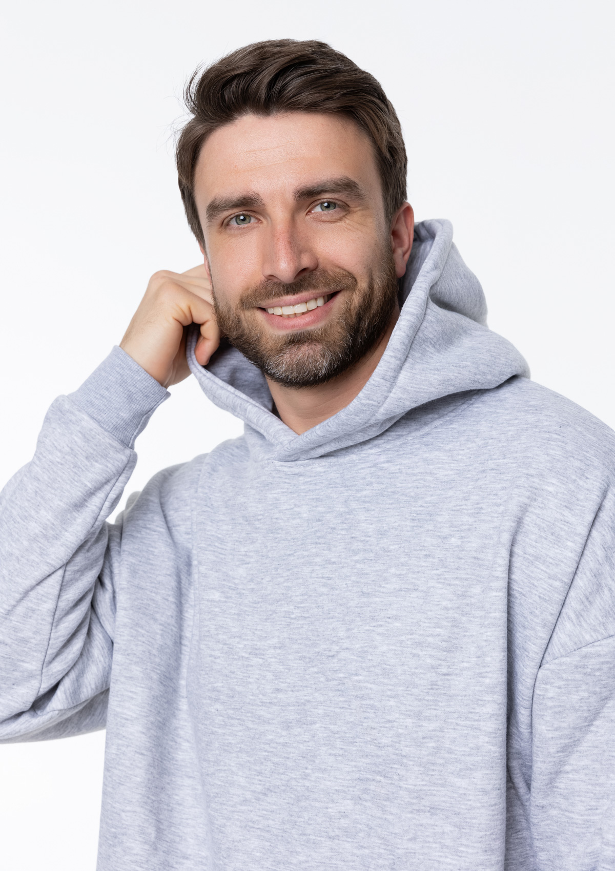 Худи унисекс STAN оверсайз интерсофт 320, 69, Серый меланж,  (50/60)  (56/XXXL)