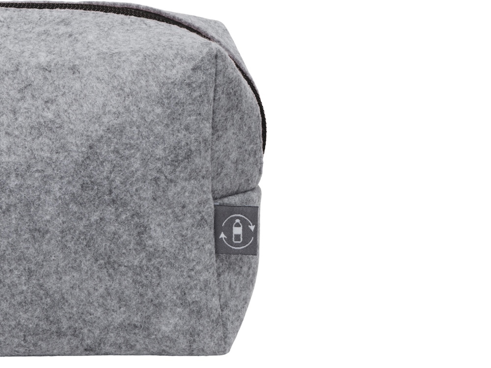 Органайзер для электроники и проводов Felt из RPET-фетра с ручкой, серый с черным