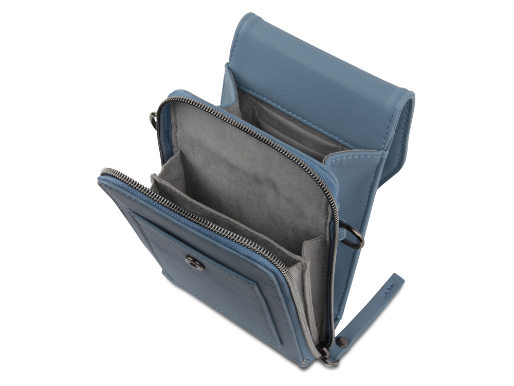 Сумка наплечная BUGATTI АЛМАТА | ALMATA, голубая, полиуретан, 11х4х19 см