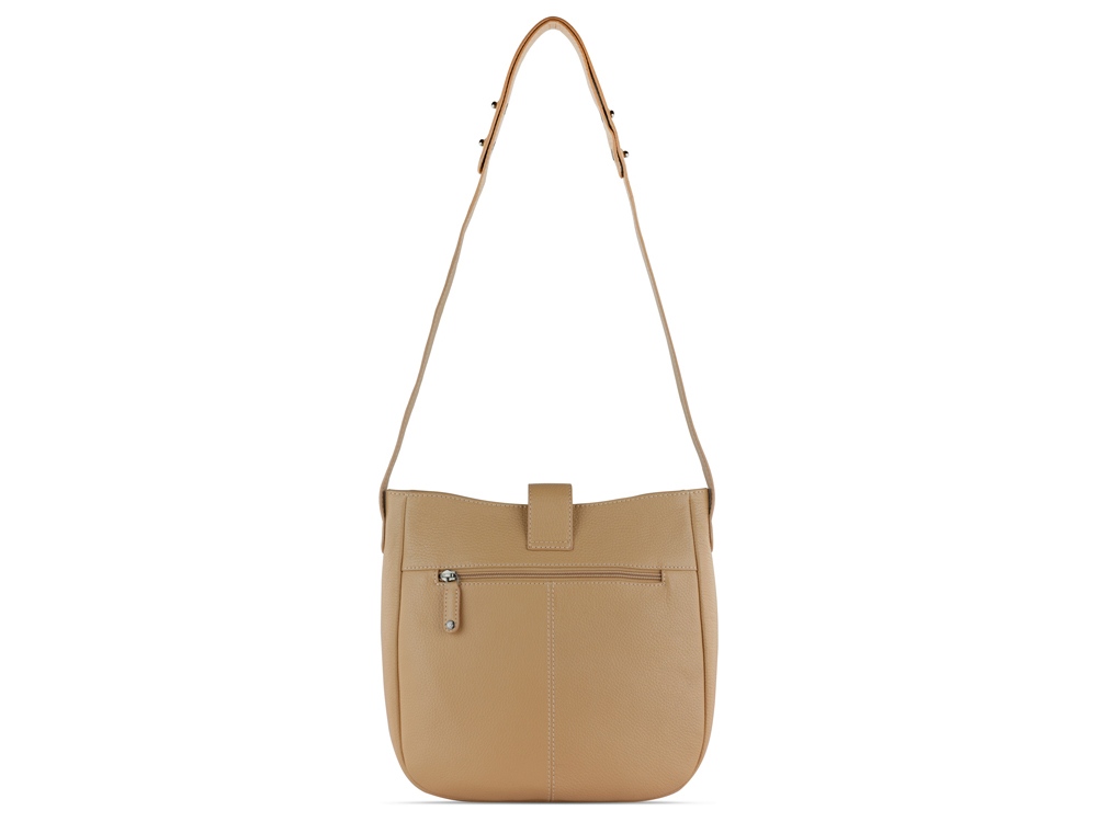 Сумка женская BUGATTI ЭЛЬЗА | ELSA, песочного цвета, воловья кожа/полиэстер, 29х8х27 см