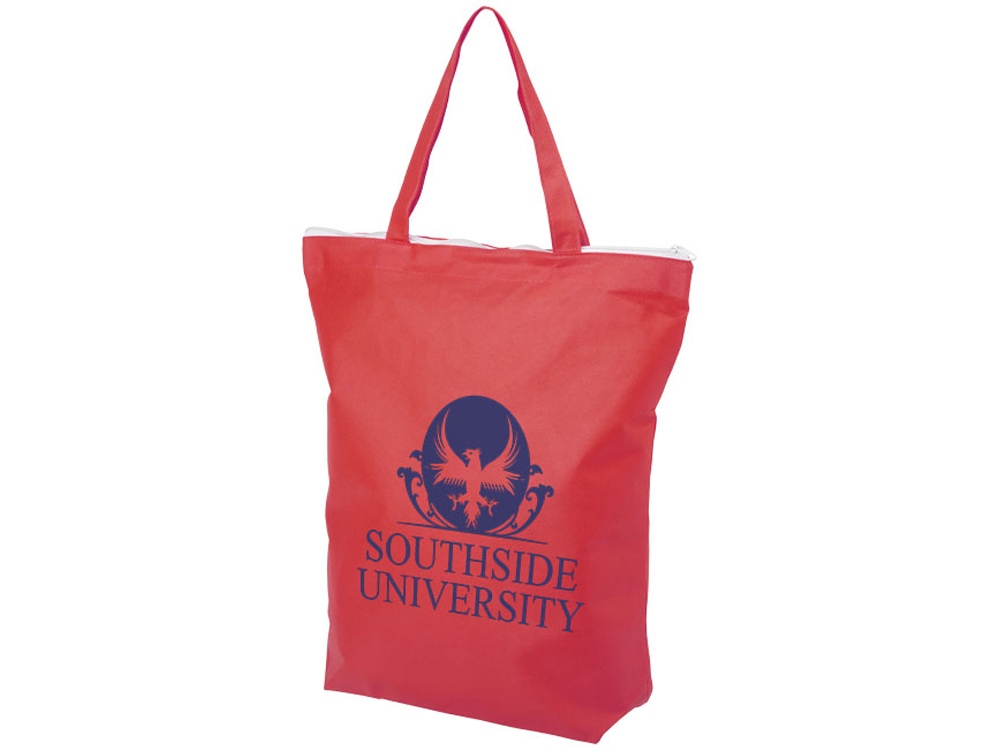 Нетканая сумка-тоут Privy с короткими ручками и застежкой-молнией