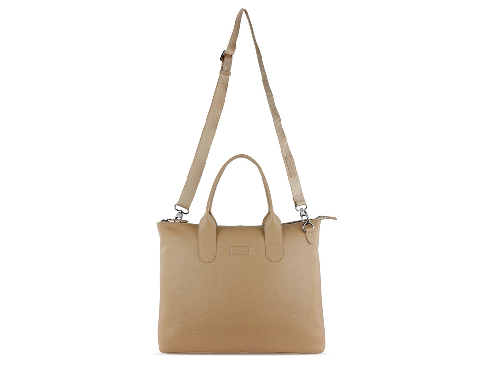 Сумка-шоппер BUGATTI ЭЛЬЗА | ELSA, песочного цвета, воловья кожа/полиэстер, 46х11х31,5 см