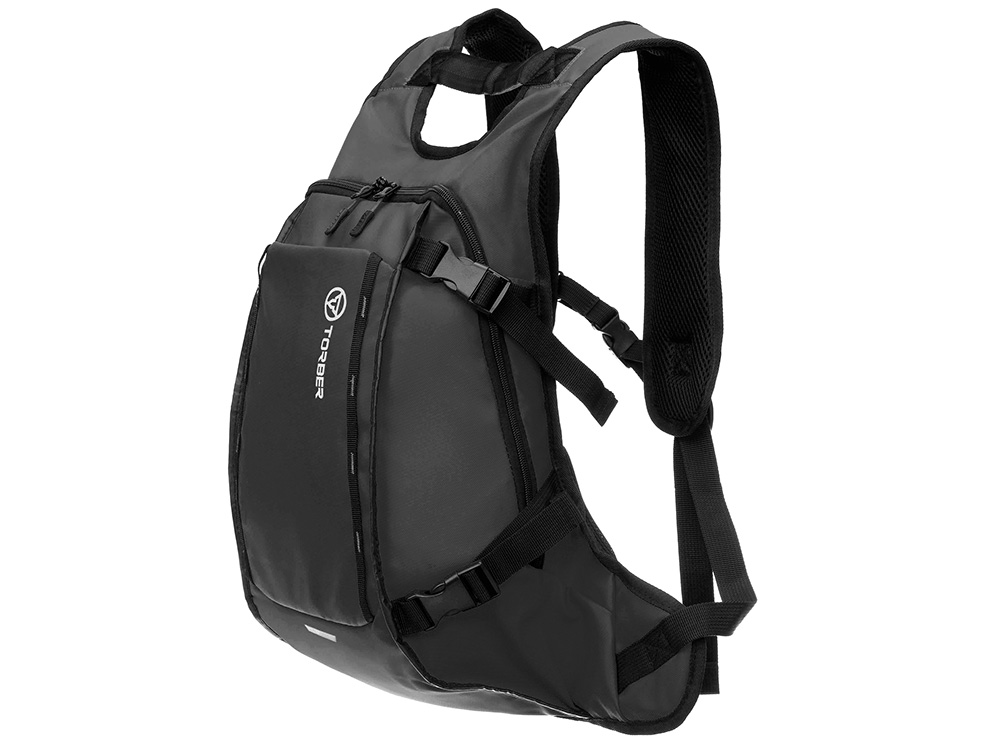 Рюкзак TORBER РИТМ, черный, полиэстер 900D с PU покрытием, 45 х 32 х 20 см